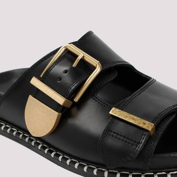 Chloe Rebecca Strap Logo Sandal in Black 36 - Picture 3 of 4